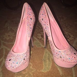 💕Pink Rhinestone Heels💕